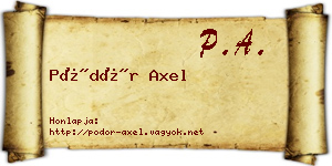 Pödör Axel névjegykártya